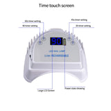TAKOYI LED Nail Lamp 64W Gel Light Nail Dryer Cordless Gel Light 4 Timer Setting Cordless UV Led Nail Light Curing Nail Dryer for Gel Nails with Lifting Handle Touch Sensor LCD Screen (White)