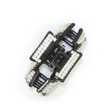 Meilliwish Elegant Crystal Hair Claw Clip for Women (D51)(SemicircleBlack)