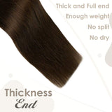 Hair Extensions U Tips Brown LaaVoo Natural Human Hair Utip Brown Hair Extensions Prebonded Keratin U Tips Human Hair Extensions Dark Brown Utip Fusion Hair Extensions Hot Fusion 1g/s 50g 16"