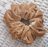 Gold Velvet Hair Scrunchies-Jumbo - Made in the USA