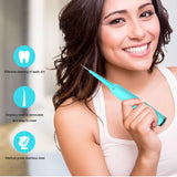 Pinkiou Electric Dental Calculus Remover with Smart Lights Stainless Steel Dental Clean Head IPX6 waterproof Teeth Stain Eraser Polisher for Household Dental Care