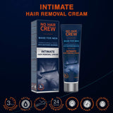 No Hair Crew Intimate/Private At Home Hair Removal Cream for Men - Painless, Flawless, Soothing Depilatory for Unwanted Coarse Male Body Hair, 100ml