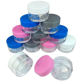 Beauticom 48 Pieces 20 Gram 20ml Empty Jars Small Plastic Round Clear containers fit Lip Balm, Cosmetic, Lotion, Pot, Food, BPA Free.