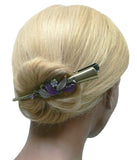 Set of 3 Flower Alligator Clips YY86155-1-3bluePurRose