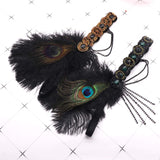 1920s Gatsby Flapper Feather Headband Roaring 20s Accessories Great Gatsby Hair Accessories for Women (black-green)