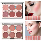 FantasyDay Pro 6 Colors Large Compact Powder Blush/Cheek Contouring Blusher Makeup Palette Contouring Kit #2