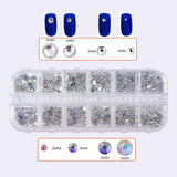 36Pcs Nail Art Decoration Kit, Nail Rhinestones Set Multi-size Jewels Metal Nail Rivets Studs Colorful Nail Art Supplies, Nail Art Striping Tape & Striping Roller Box