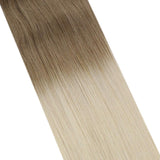 Hair Extensions Clip in Human Hair Moresoo 16 Inch Remy Hair Extensions Color 6 Brown Fading to 613 Blonde Clip ins Human Hair Clips Extensions Full Head Hair 7PCS 100G