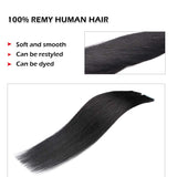 SEGO Remy Tape In Hair Extensions Human Hair Extensions Tape In Real Hair Straight Skin Weft Tape In Human Hair Extensions Seamless Invisible Double Sides Tape 20 Pcs Jet Black 12 Inch (60 Gram)