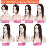 S-noilite Mono Base Topper Hair Piece Clip in Balayage Human Hair with Bangs for Women Top Crown Hair Extensions Clip in Toupee for Slight Hair Loss/Thinning Hair 14"(#18/613 Ash Blonde/Bleach Blonde)