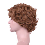 Yilys Short Curly Brown Halloween Cosplay Wig For Men