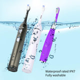 Family Toothbrush Sets, KIVOS USB Rechargeable Electric Toothbrush, Sonic Toothbrush with Portable Travel Case , Waterproof, 6 Hours Charge Minimum 30 Days Use, Dupont BristlesToothbrush Brush Heads