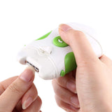 Walfront Electric Nail Trimmer White Green Dual-use Nails Trim File Clipper Manicuring Tools