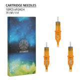 Tattoo Cartridge Needles, ATOMUS 30pcs Assorted F Flat Disposable Sterilized Tattoo Needle Mixed 7F 9F 11F Sizes for Pen Rotary Machine Tattoo Supplies