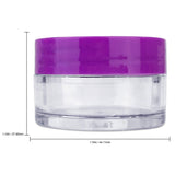 Beauticom 20G/20ML Clear Round Sample Container Jars with Purple Lids for Lotion, Creams, Toners, Lip Balms, Cosmetic, Makeup - BPA Free (48 Pieces)