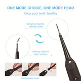 Electric Dental Calculus Remover, OUZIGRT Tartar Scraper for Teeth Calculus Smoke Stain Remover with LED Light 2 Cleaning Heads Tartar Remover Dental Tools (Newest Version)