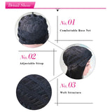 BERON Short Bob Curly Blonde Wig Women's Halloween Cosplay Costume Wig Daily Use Party Wig (Blonde)