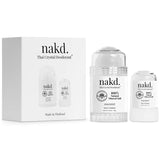 nakd. Thai Crystal Deodorant Stone – 2 Salt Deodorant Crystal Sticks, 4.25 oz. Regular + 2.5 oz. Travel Size – All Natural and Unscented Aluminum Free Deodorant for Women, Men, and Kids by Vasarii