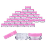 Beauticom 3G/3ML Round Clear Jars with Pink Lids for Beads, Gems, Glitter, Charms, Small Arts and Crafts Items - BPA Free (Quantity: 500 Pieces)