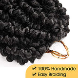 Silike 6 Packs 72 Roots 14inch Pre-twisted Passion Twist Crochet Braiding Hair-Pre-looped Passion Twist Hair for Black Women (1b)