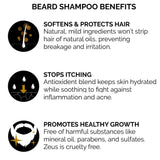 ZEUS Travel Beard Shampoo (2 oz) and Beard Conditioner (1.8 oz) Set for Men (Scent: Verbena Lime)