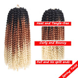 Spring Twist Hair 12 Inch 3 Pack Ombre Colors Crochet Braids Bomb Twist Crochet Braids Kanekalon Synthetic Hair Extensions(Black brown beige)