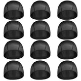 12pcs Dome Caps Stretchable Wigs Cap Spandex Dome Cap Dome Wig Caps for Making Wigs Black Wig Cap Large Hair Style Wig Cap Elastic Dome Caps for Men Women Wigs Making Hair Styling Halloween