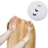 16-22inch Hidden Wire Hair Extensions Highlighted Human Hair Crown in Hairpiece Secret Translucent Fish Line No Clip Miracle Headband - 22" Light Ash Blonde&Bleach Blonde 18&613#