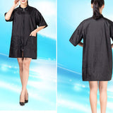 Lurrose Hair Stylist Grooming Smocks Short Sleeve Hairdressing Cape Hairdresser Work Clothes Salon Client Gown for Man Woman (Black M)