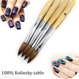MITINI 100% Pure Kolinsky Sable Hair Acrylic Nail Brush with OVAL Shaped Wood Handle Pro Salon Quality Nail Art Tool For Acrylic Powder Manicure Pedicure - Size #8#10 (size 8)