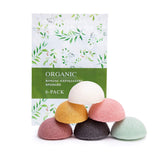 Konjac Facial Sponges, Deep Cleansing and Exfoliating Sponges, Natural and Gentle for All Skins, 6 Pack, Multicolor