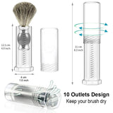 Shaving Brush Set for Men, 5pcs ACRIMAX Badger Shave Brush with Travel Tube, Chrome Shaving Razor Brush Stand and Stainless Steel Double Layers Soap Bowl, Shaving Gifts Set for Men Wet Shave