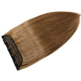 Clip in Remy Human Hair Extensions One Piece 5 clips 100% Remy Human Hair Straight Soft Extensions 3/4 FULL HEAD-Thicker(22"-100g,#06 Light Brown)