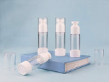 【US Stock】 1.7oz/50ml Clear Airless Pump Bottles Vacuum Dispensing Fine Mist Sprayer Refillable Liquid/Lotion Container, 48