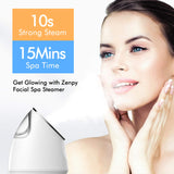 Zenpy Nano Ionic Facial Steamer Warm Mist Humidifier Atomizer Precise Temp Control Touch switch Humidifier Moisturizing Face Spa Steamer Blackhead Remover kit Hair Band