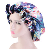 Nanxson Satin Bonnet Sleep Cap Elastic Night Sleeping Hat Head Cover for Women SC0002 (blue-02)