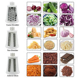 Rotary Graters 5 in 1 Cheese Grater-VEKAYA Kitchen Mandoline Slicer Easy Clean