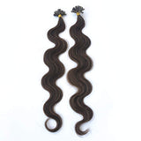 ZZRRYY Top Grade 20 Inch Keratin Pre Bonded U Tip Body Wave Human Hair Extensions, 50 Strands, 1g/S, 50g, Remy Human Hair, Medium Brown (Body U Tip 20" #M4/27, 1g/s 50g)