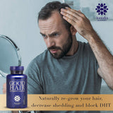 3-pack Good Hair Growth with DHT Blocker and Biotin for Longer, Stronger & Healthier Hair with Folic Acid, Saw Palmetto, Vitamins (A,C,E) Perfect Hair Growth for Men & Women - by Kansha Alchemy
