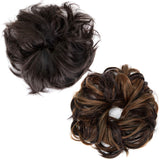 2pcs Hair Bun Extensions Wavy Curly Messy Donut Chignons Hair Piece Wig Hairpiece