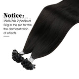 Moresoo Keratin Hair Extensions 18 Inch U Tip Hair Extensions Real Hair Pre Bonded Extensions Remy Soft Hair Color #1B Off Black Keratin Utip Extensions 100% Real Human Hair Extensions 50s 50g