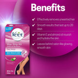 Veet Leg & Body Hair Removal Kit- Sensitive Formula, Ready-to-use Cold Wax Strips, Shea Butter & Acai Fragrance, 40 Count (Pack of 3)