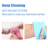 Back Scrubber for Shower,Extra Long silicone Bath Body Brush for Wet or Dry Brushing Exfoliating Skin and A Soft Scrub, Easy to Clean Body Comfortable Massage for Shower 2PCS （Blue and pink）