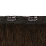 Ugeat Clip in Hair Extensions Human Hair 14inch Clip in 100% Real Human Hair Extensions 50Gram #4 Dark Brown One Piece Clip in Human Hair Extensions with 5 Clips for Women