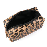 Joyful 2pcs Leopard Print Cosmetic Bag Travel Makeup Pouch Bag Toiletry Bags Makeup Clutch Organizer with Zipper