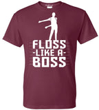 NuffSaid Adult Floss Like A Boss T-Shirt - Back Pack Kid Flossin Emote Dance Dance Tee
