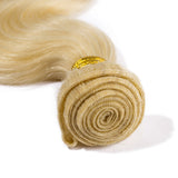 #613 Bleach Blonde Human Hair 3 Bundles Body Wave Unprocessed Brazilian Virgin Human Hair Sew in Extensions for Women Wavy Curly Hair Weave 100g/Lot 10"