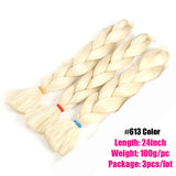 Jumbo Braids Colorful Synthetic Kanekalon Hair Extensions for DIY Crochet Box Braiding Blond 3Pcs 100g/Pcs 24Inches
