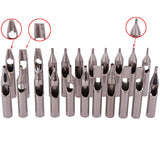 Tattoo Tips Kits, Tazay 22pcs Tattoo Tips stainless steel Set Assorted Round Diamond Flat/Magnum Tip RT DT FT Tattoo Tips Tubes for Tattoo Grip Tattoo Supplies