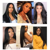 FASHOW Straight Bundles with Closure 9A Brazilian Human Hair Bundles with Closure 100% Virgin Brazilian Straight Hair Weave 3 Bundles with 4x4 Free Part Lace Closure (14 16 18+12 Inch)